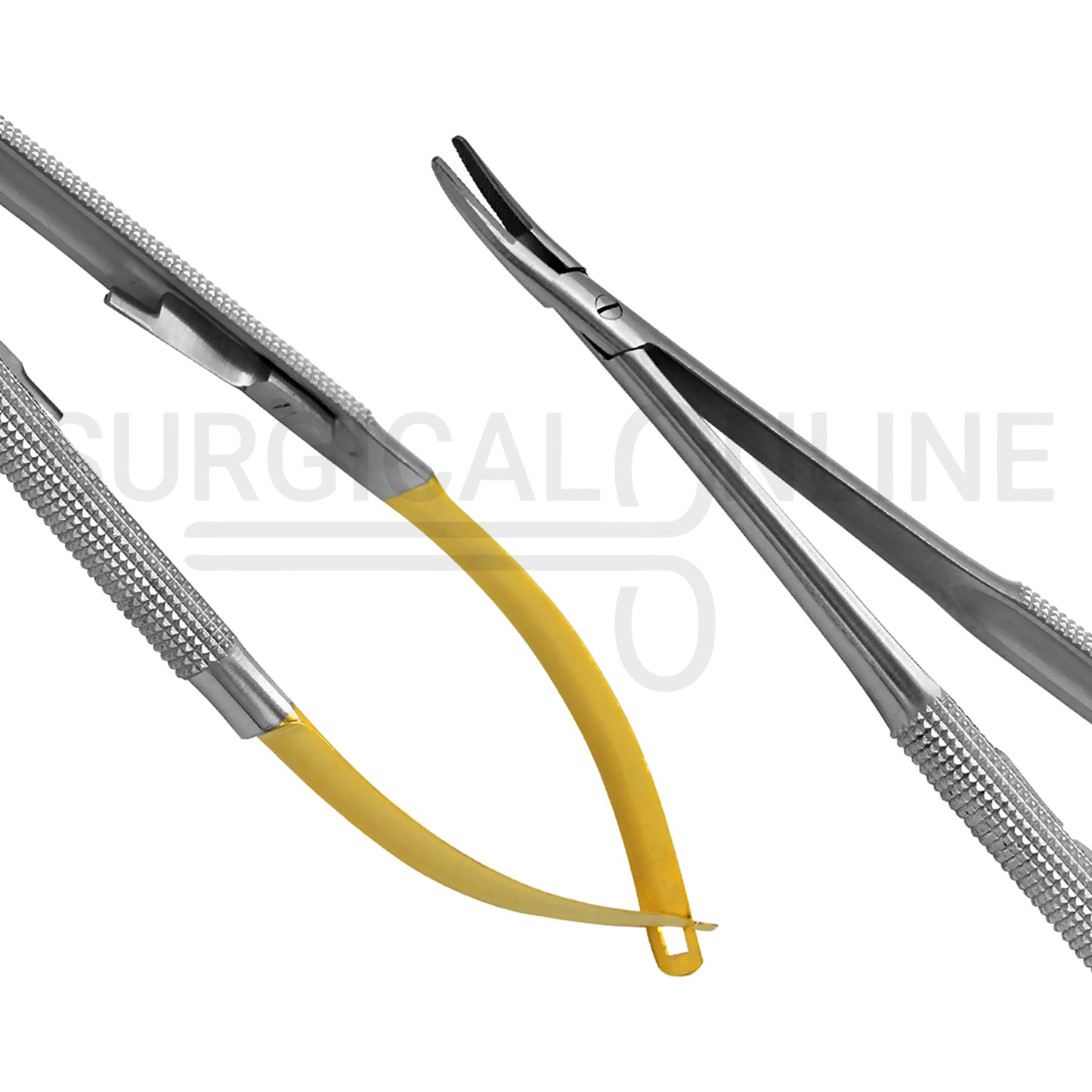 2 Pcs TC Castroviejo Needle Holder 5.5″ Straight & Curved Set