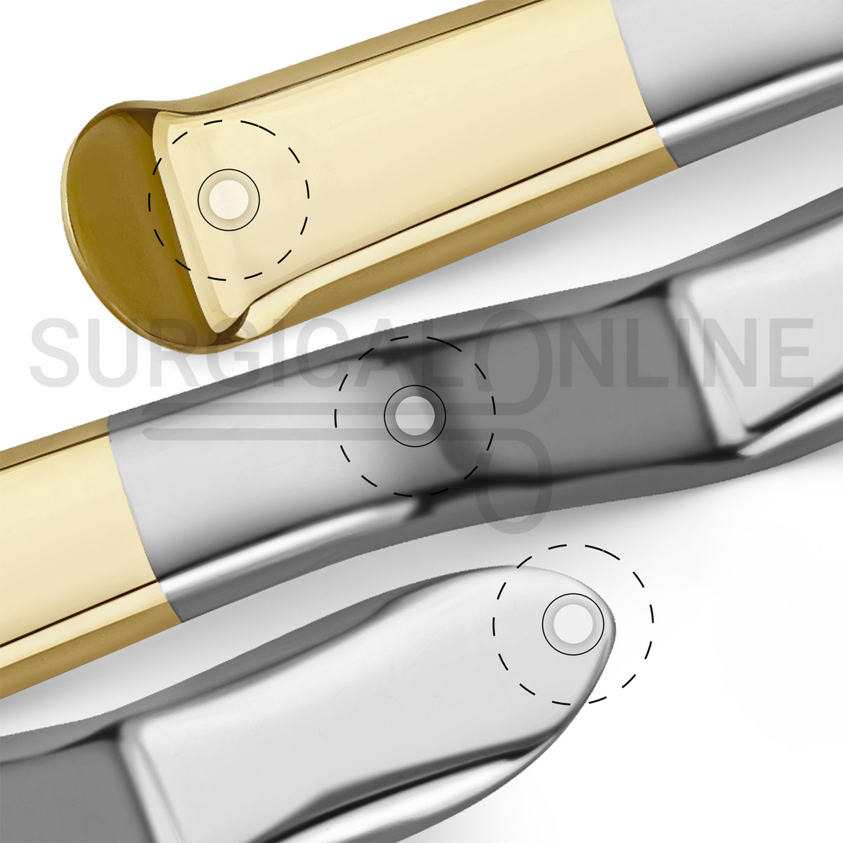 Minnesota Cheek Retractor 5.5″ Double Ended W/Half Gold Handle