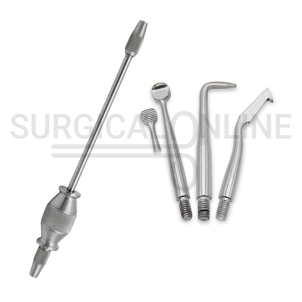 Manual Crown Remover 7.5″ Double Ended With 3 Attachment Tips Set