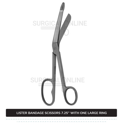 Lister Bandage Scissor 7.25" with One Large Ring
