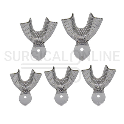 10 Dental Impression Trays Perforated XS, S, M, L & XL