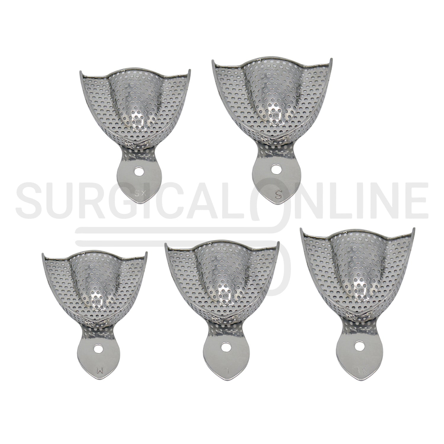10 Dental Impression Trays Perforated XS, S, M, L & XL
