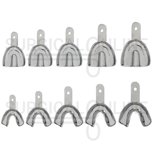 10 Edentulous Dental Impression Trays Solid