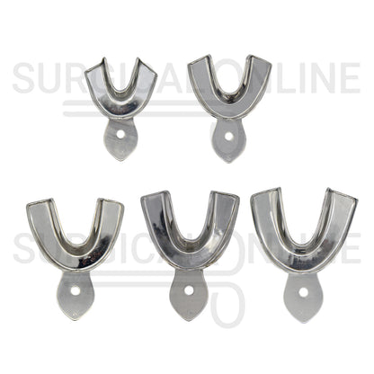 10 Dental Impression Tray Set Solid XS, S, M, L & XL