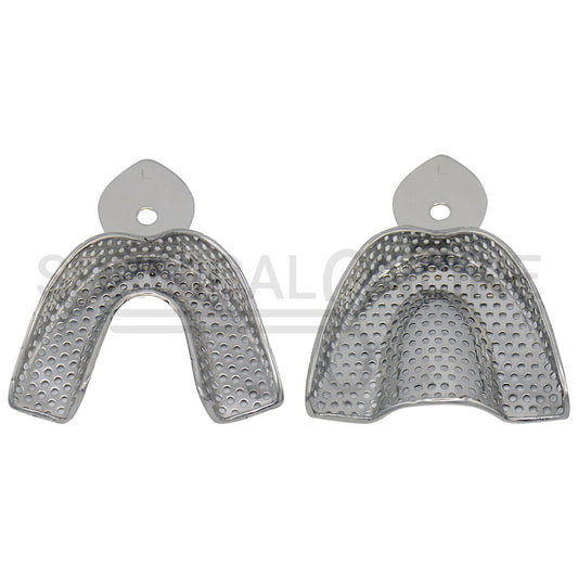 2 Dental Impression Trays Perforated L Upper & Lower