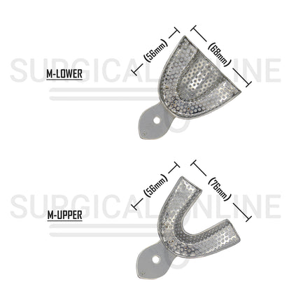 2 Dental Impression Trays Perforated M Upper & Lower