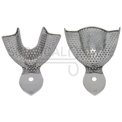 2 Dental Impression Trays Perforated M Upper & Lower