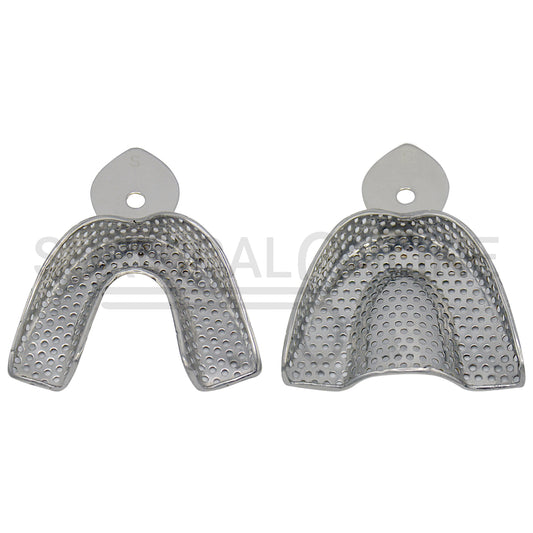 2 Dental Impression Trays Perforated S Upper & Lower