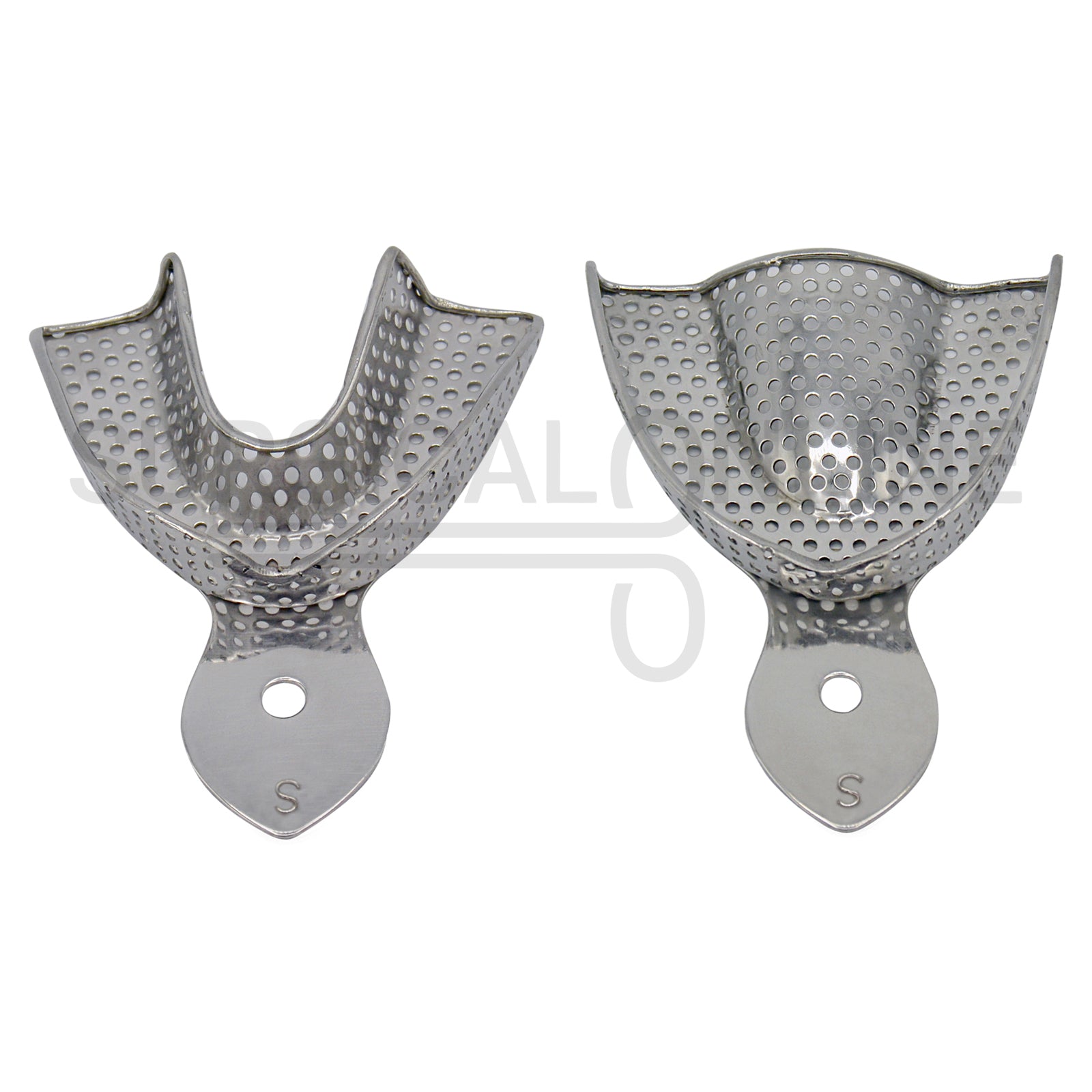 2 Dental Impression Trays Perforated S Upper & Lower