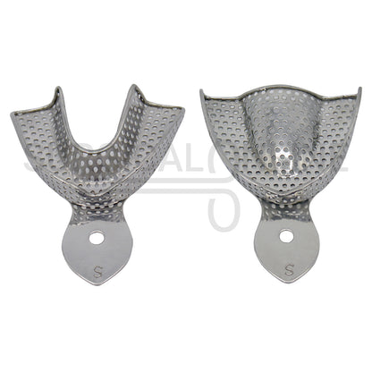 2 Dental Impression Trays Perforated S Upper & Lower