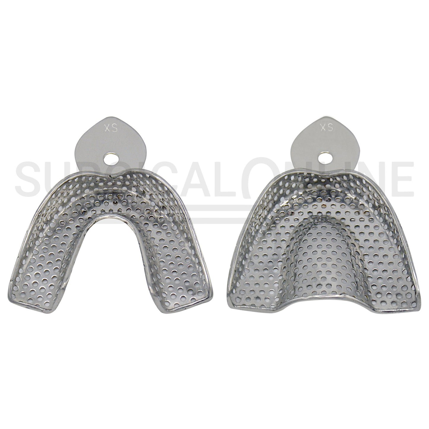 2 Dental Impression Trays Perforated XS Upper & Lower