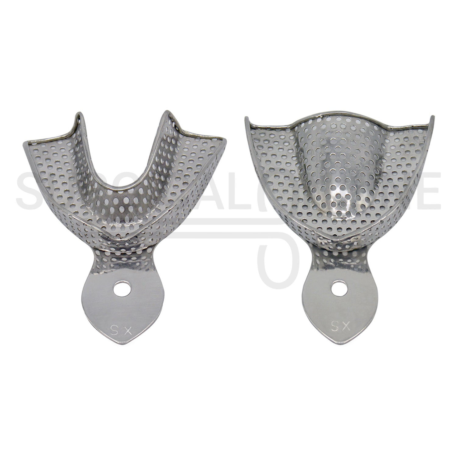 2 Dental Impression Trays Perforated XS Upper & Lower