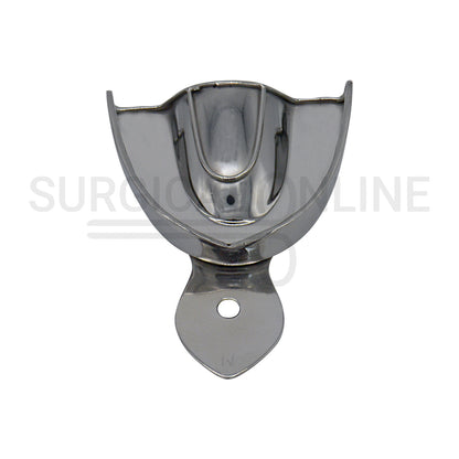 2 Dental Metal Impression Trays Medium Upper Lower - Solid 