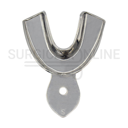 2 Dental Metal Impression Trays Small Upper Lower - Solid 