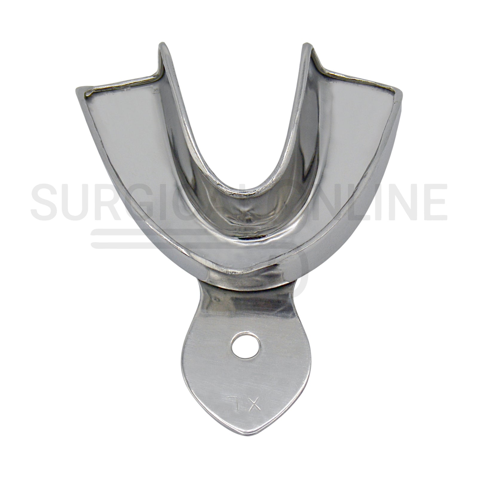 2 Dental Metal Impression Trays X-Large Upper Lower - Solid