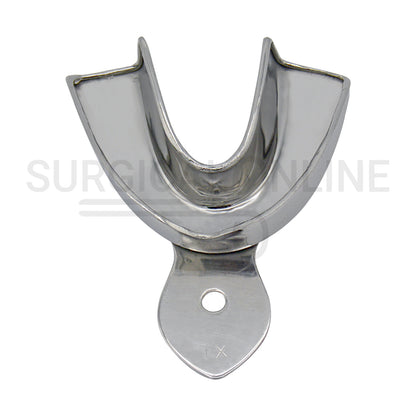 2 Dental Metal Impression Trays X-Large Upper Lower - Solid