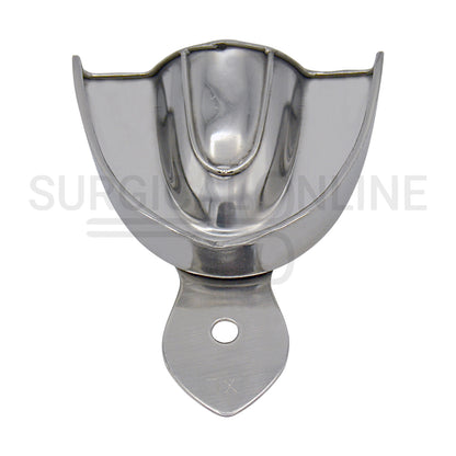 2 Dental Metal Impression Trays X-Large Upper Lower - Solid