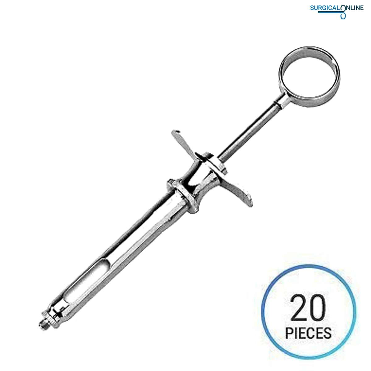 Dental Aspirating Syringe, C-W Type, 2.2 cc, Metric Dentist Surgical Instruments 20 Pcs