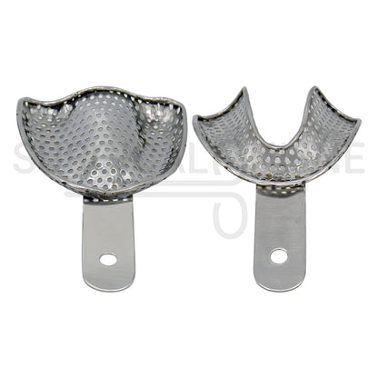 20 Edentulous Dental Impression Trays Set Solid & Perforatted