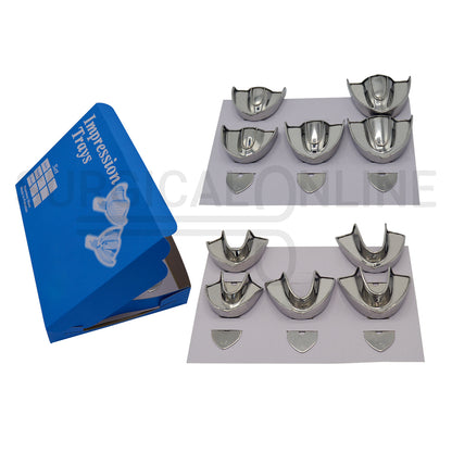 20 Metal Impression Trays Set Solid & Perforated
