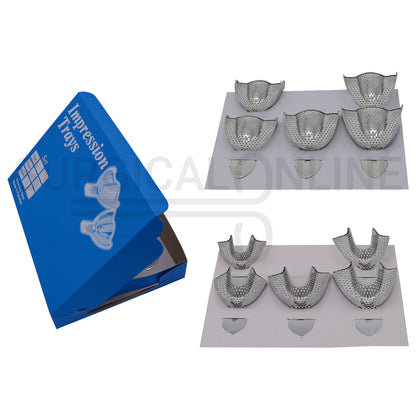 20 Metal Impression Trays Set Solid & Perforated