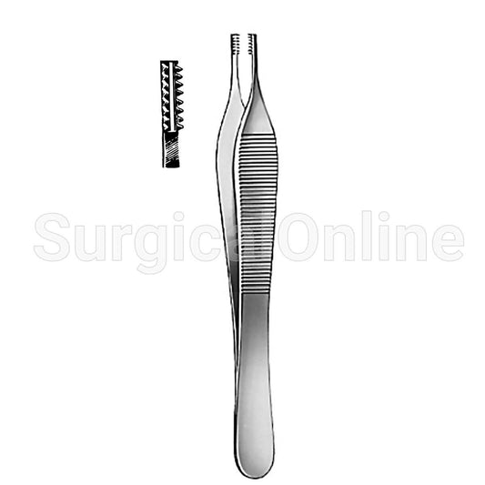 Adson Brown Tissue Forceps With 9X9 Teeth 4.75"