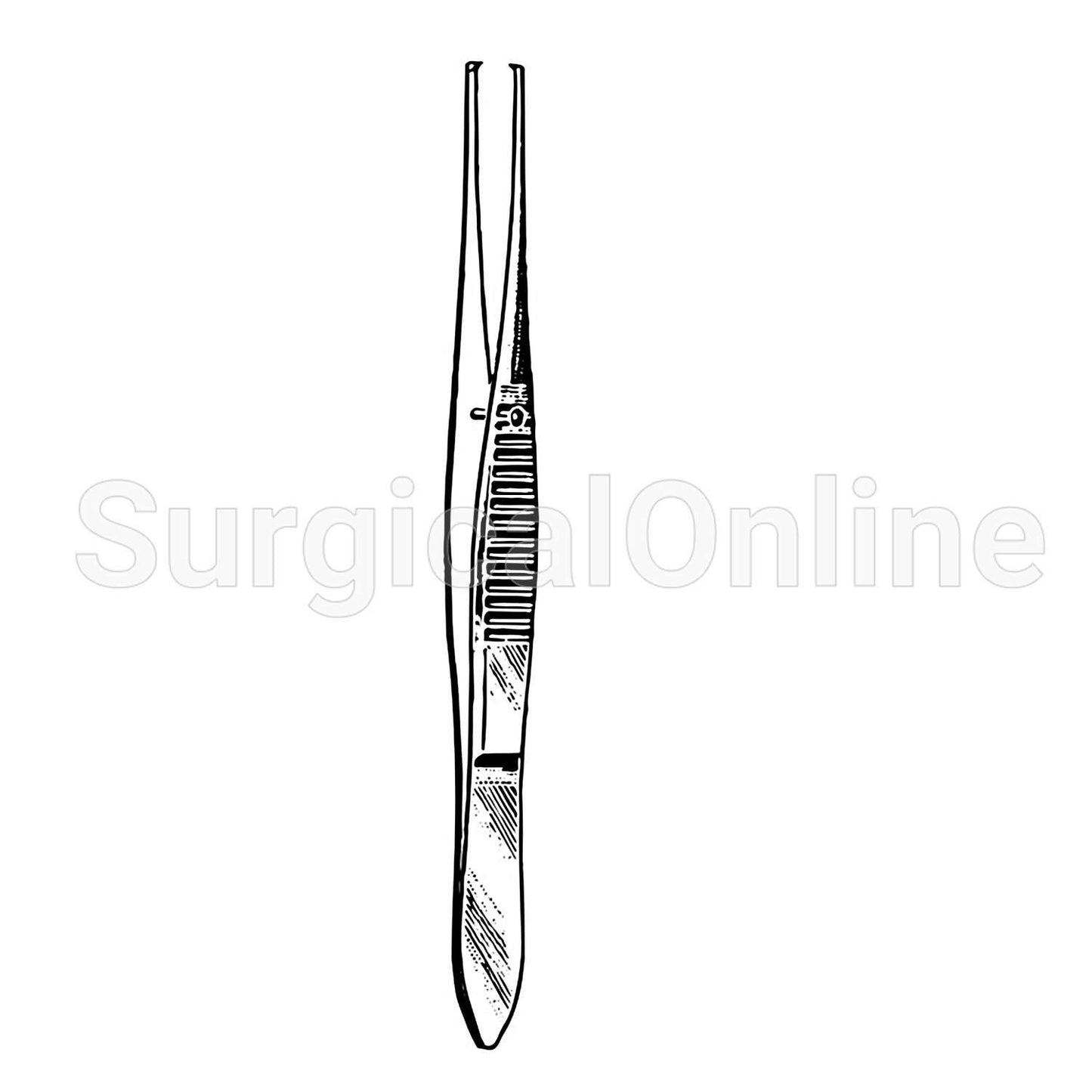 Iris Tissue Forceps With 1X2 Teeth Straight 4.00"