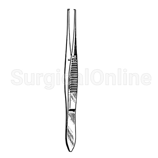 Iris Tissue Forceps With 1X2 Teeth Straight 4.00"