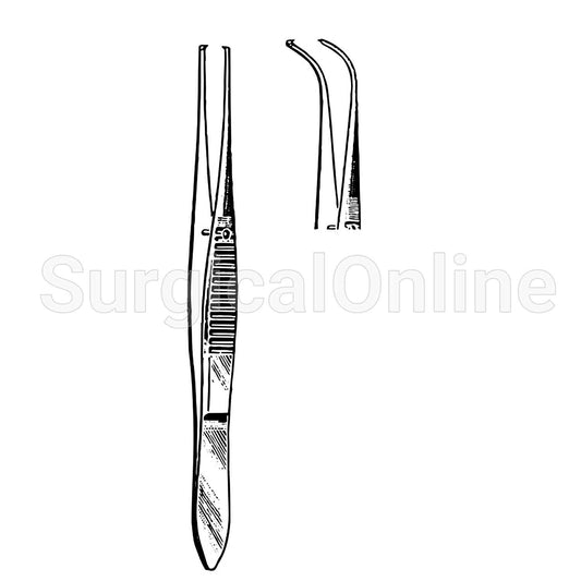 Iris Tissue Forceps With 1X2 Teeth Full Curved. 4.00"
