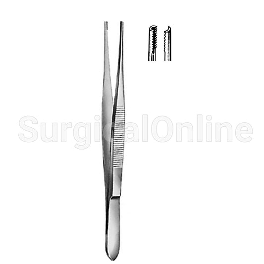Brown Tissue Forceps With 1X2 Teeth Side Grasping 8.00"