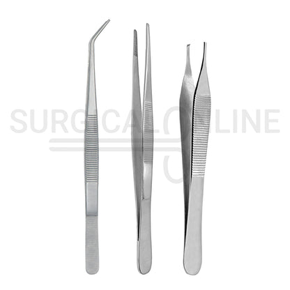 Set of 3 College Tweezer Thumb Dressing & Tissue Forceps