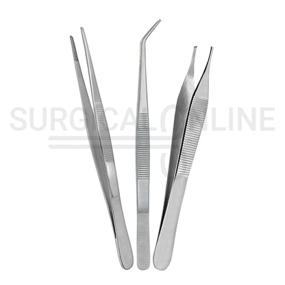 Set of 3 College Tweezer Thumb Dressing & Tissue Forceps