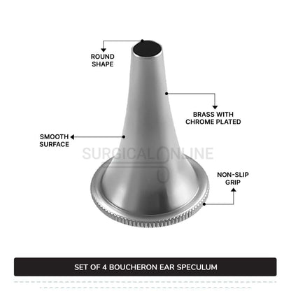 3 Pcs Toynbee Ear Specula Set Small, Medium, & Large ENT Diagnostic Speculum Surgical Instruments