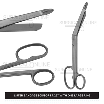 Lister Bandage Scissor 7.25" with One Large Ring