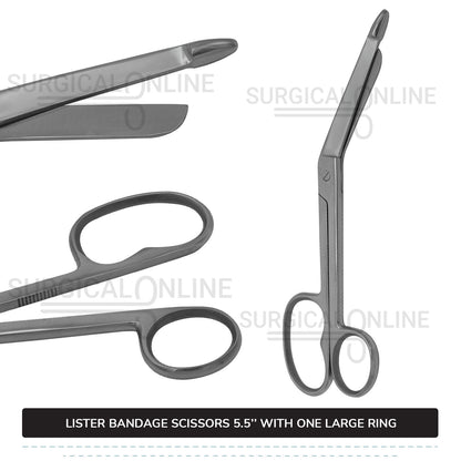 Lister Bandage Scissor 5.5" with One Large Ring