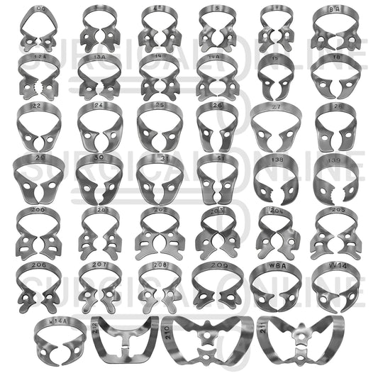 40 Pcs Endodontic Rubber Dam Clamps Set
