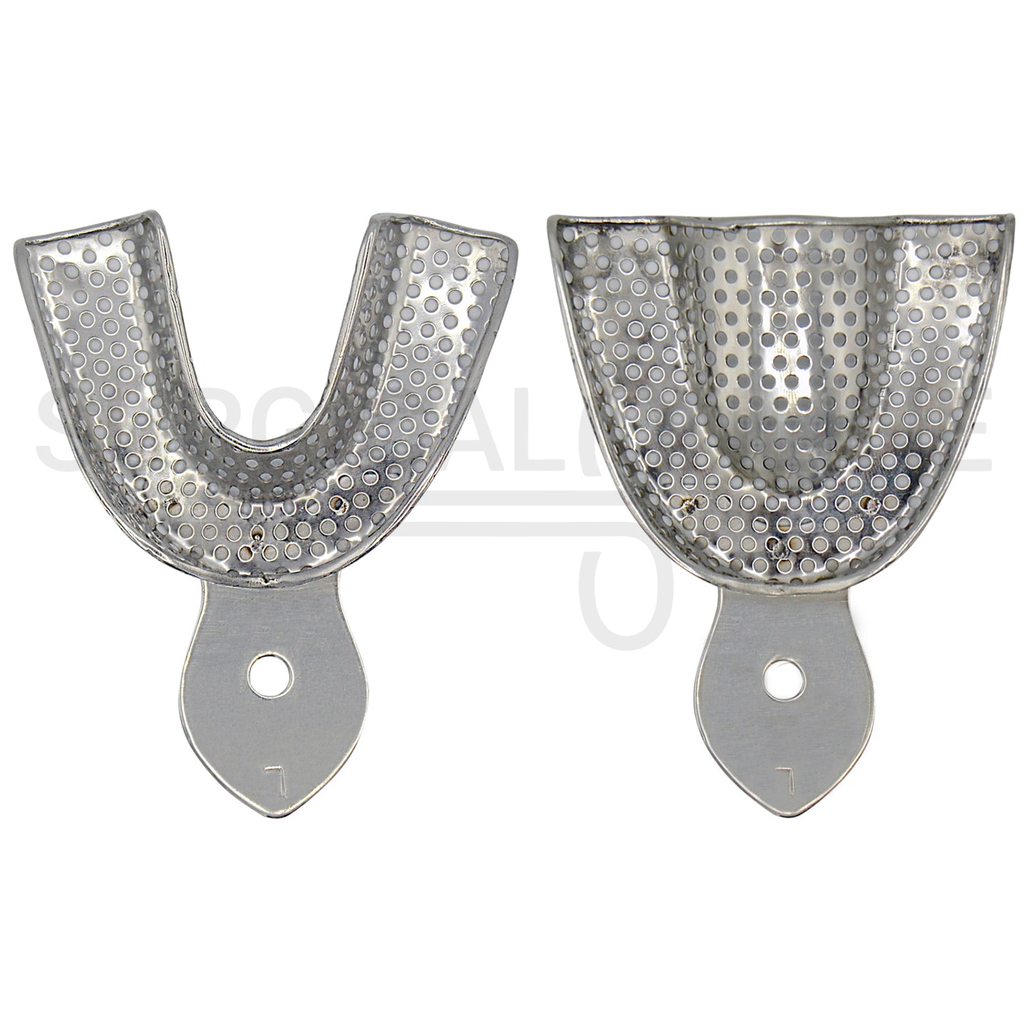 6 Metal Dental Impression Trays S, M, L Perforated Set