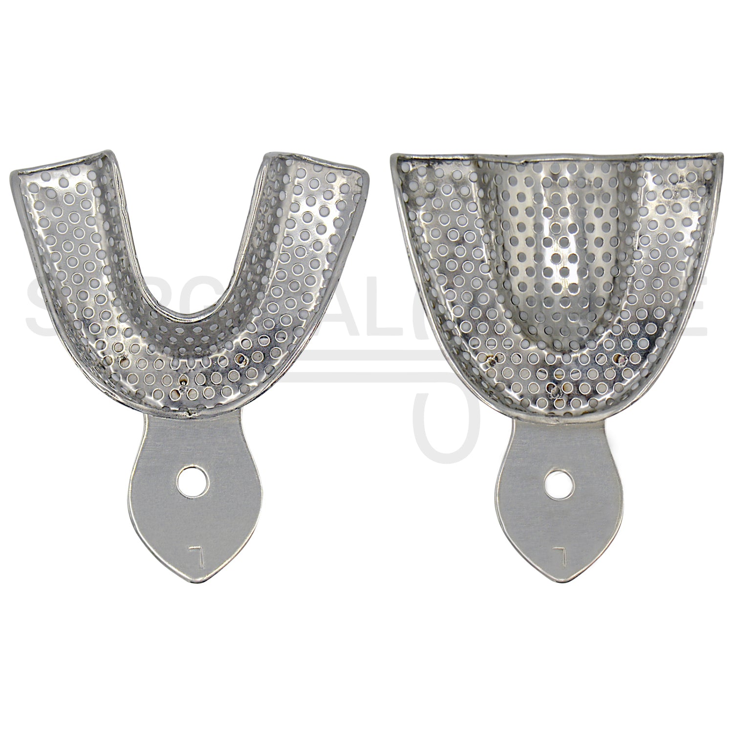 6 Metal Dental Impression Trays S, M, L Perforated Set