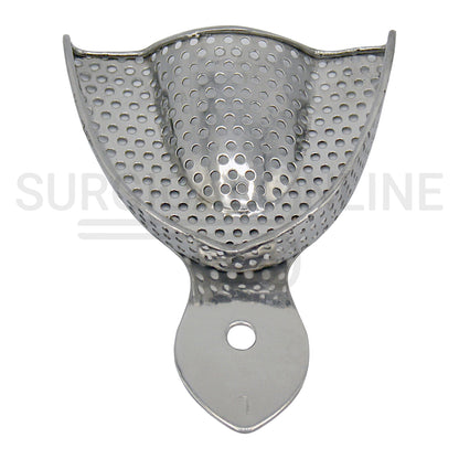 6 Metal Dental Impression Trays S, M, L Perforated Set