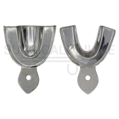 6 Pcs Metal Dental Impression Trays S, M, L Solid Set