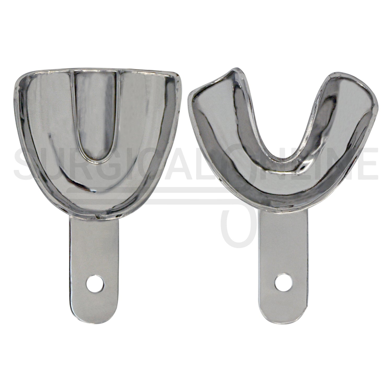 6 Edentulous Denture Metal Impression Trays Solid