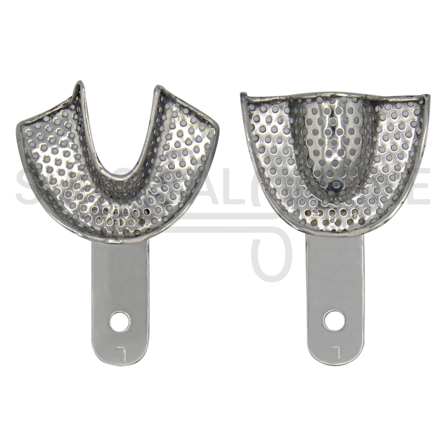 6 Pcs Pedo Metal Impression Trays Perforated Set S, M & L