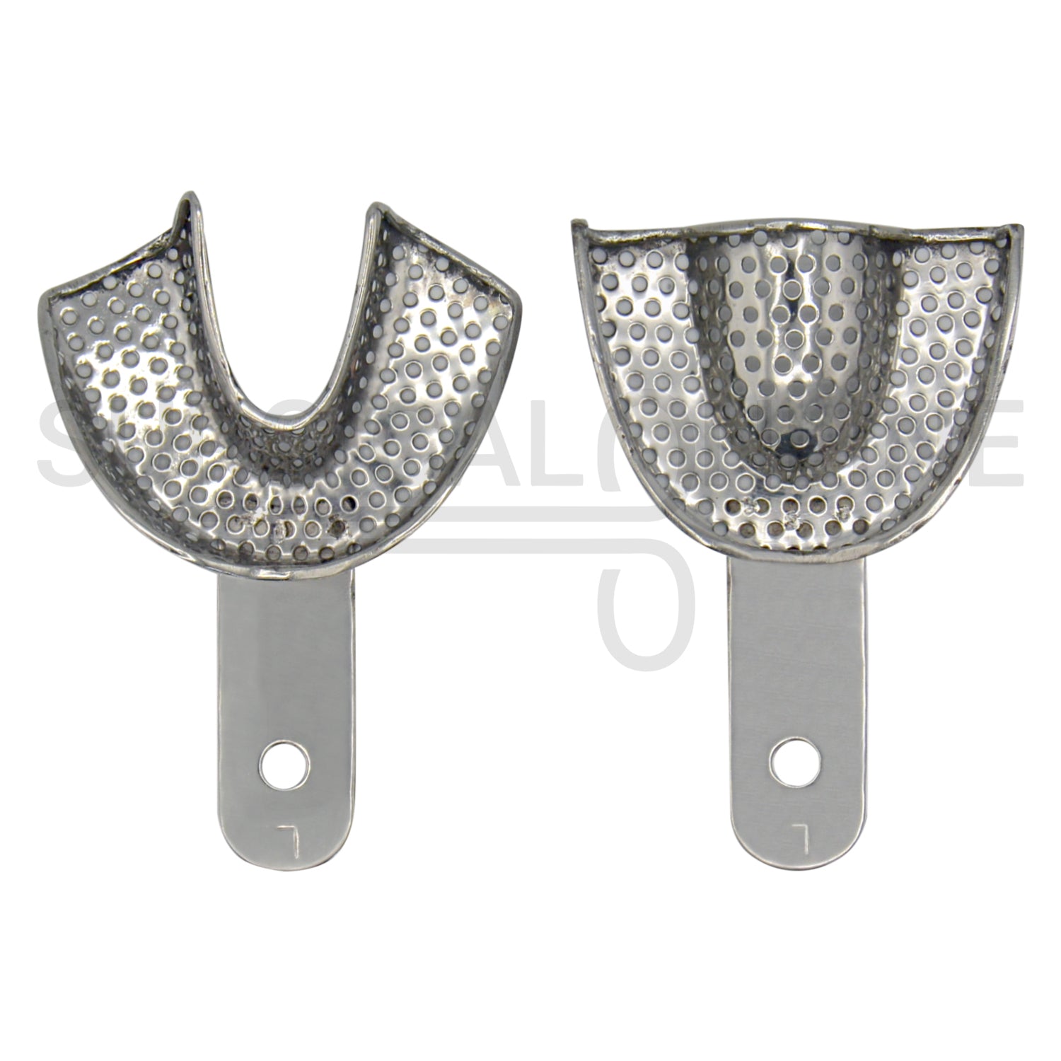 6 Pcs Pedo Metal Impression Trays Perforated Set S, M & L