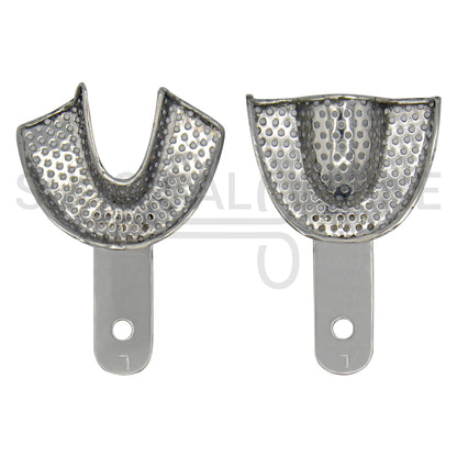 6 Pcs Pedo Metal Impression Trays Perforated Set S, M & L