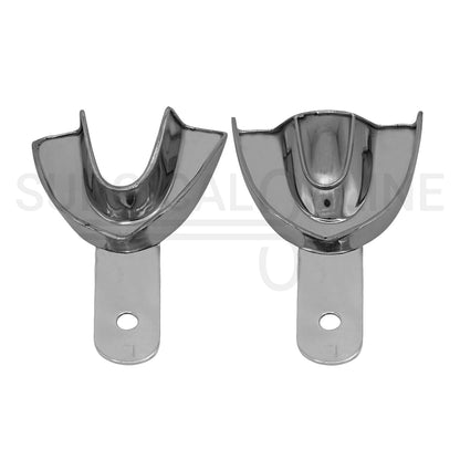 6 Pcs Pedo Metal Impression Trays Solid Set S, M & L
