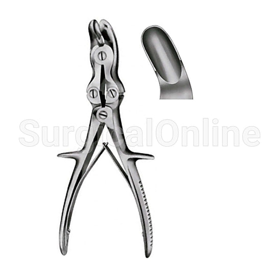 Stille-Luer Rongeur Curved, 8.75"(22.2cm), Straight Jaws, 9mm X 15mm