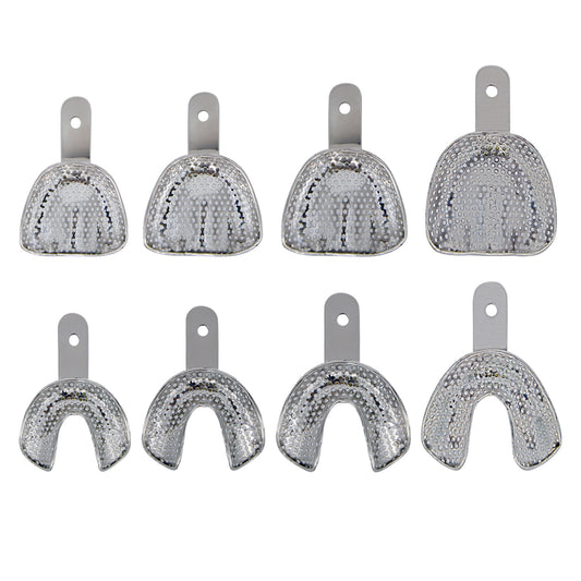 8 Edentulous Impression Trays S, M, L, XL - Perforated