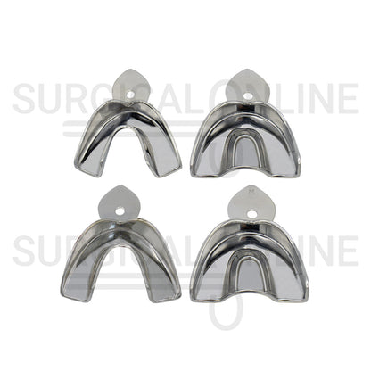 8 Metal Impression Trays Small & Medium Solid+Perforated