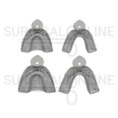 8 Metal Impression Trays Small & Medium Solid+Perforated