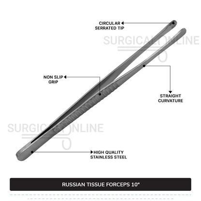 Russian Tissue Forceps 10"